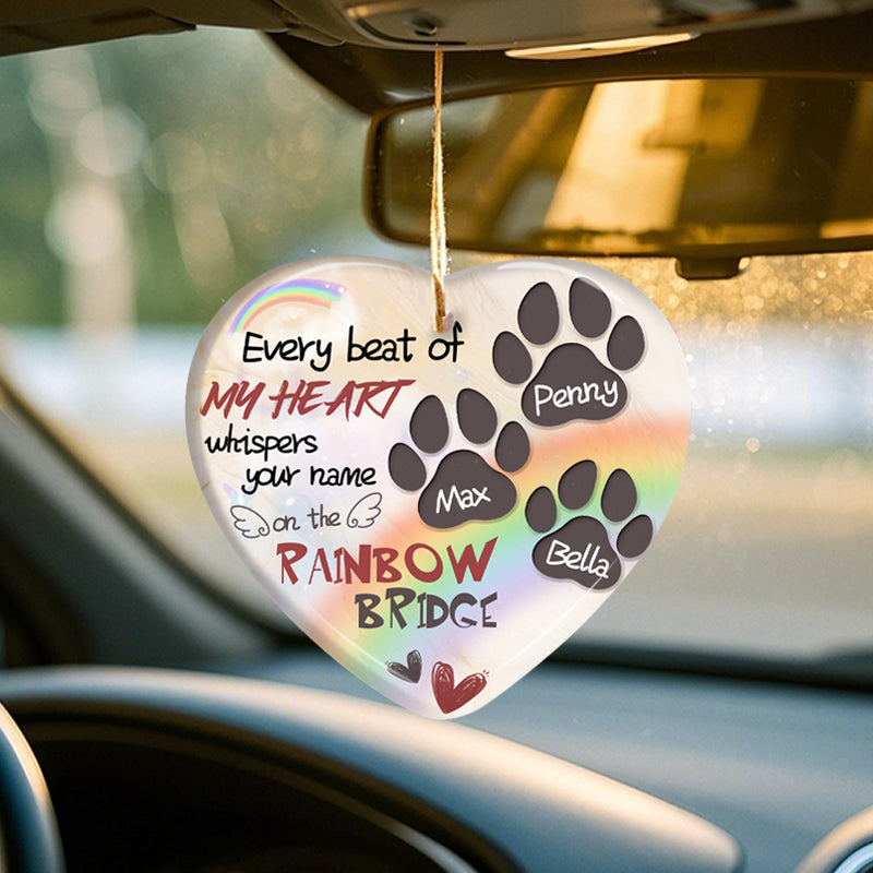 Custom Every Beat Of My Heart Whispers Your Name-Ceramic Heart Shaped-Sympathy Gift For Pet Owners, Pet Lovers