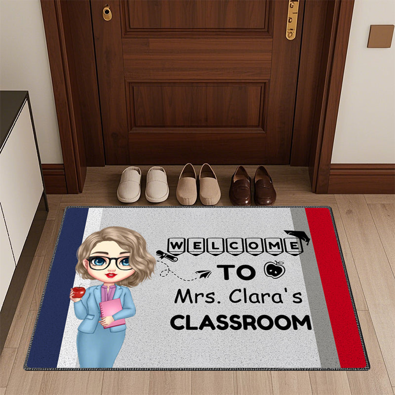 Custom Teacher Name Doormat – Personalized Classroom Welcome Mat, Gift for Teachers