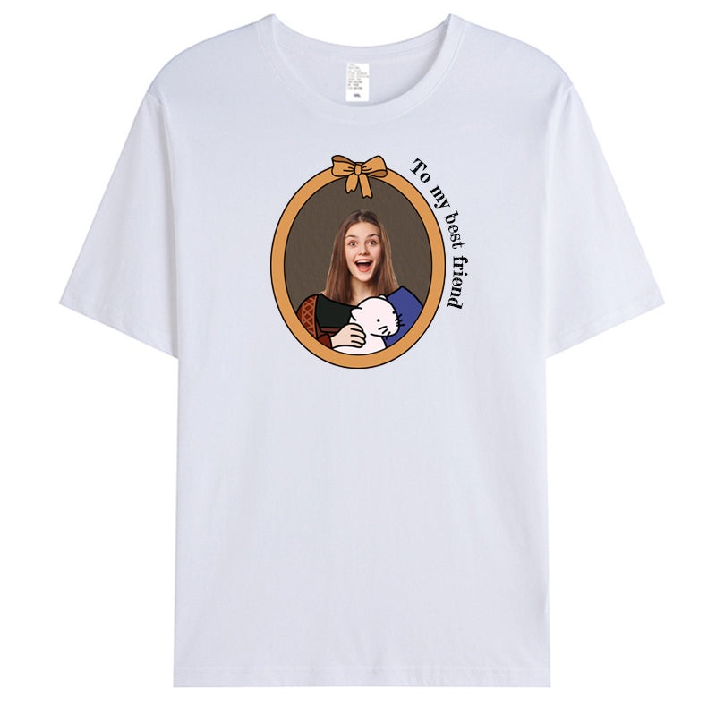 Personalized Classic Portrait T-Shirt – Custom Photo & Outfit Frame Design – Fun Gift for Friends, Art Lovers & Memory Makers