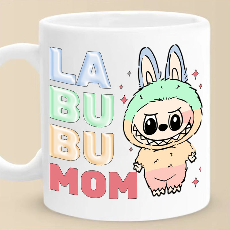 Personalized Big-Eyed Forest Friend Mug - Cute Toy Design with Title - Gift for Besties, Kids & Families