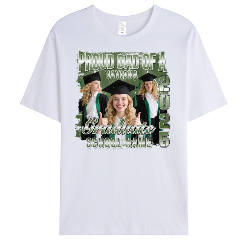 Custom Photo Graduation T-Shirt – Proud Dad, Mom, Sibling Personalized Keepsake for Graduates & Families