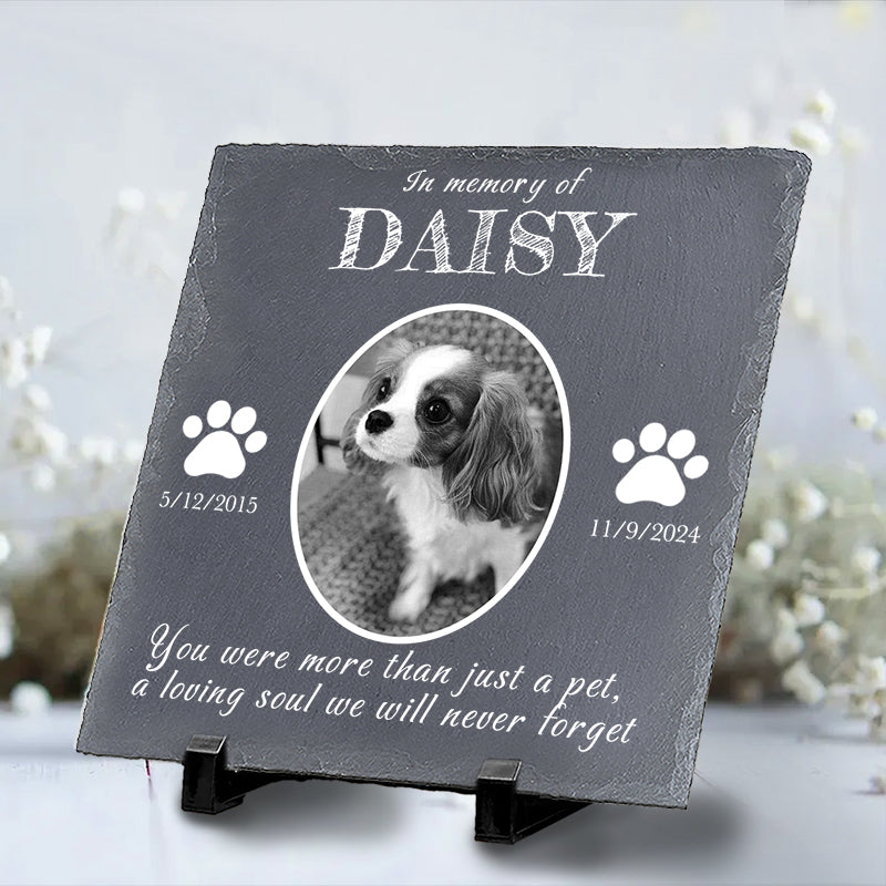 Custom Photo You Were More Than Just A Pet- Pet Memorial Square-shaped Stone Custom - Sympathy Gift For Pet Owners, Pet Lovers