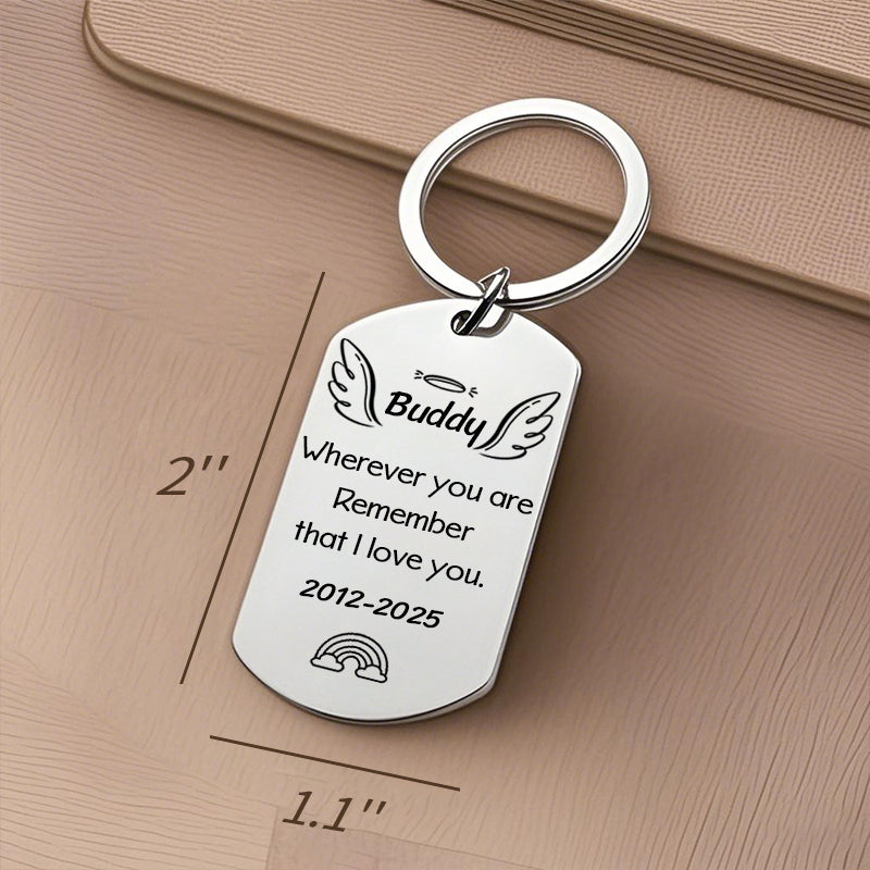 Custom Photo Wherever You Are Remember That I Love You-Memorial Personalized Custom Keychain - Sympathy Gift For Pet Owners, Pet Lovers