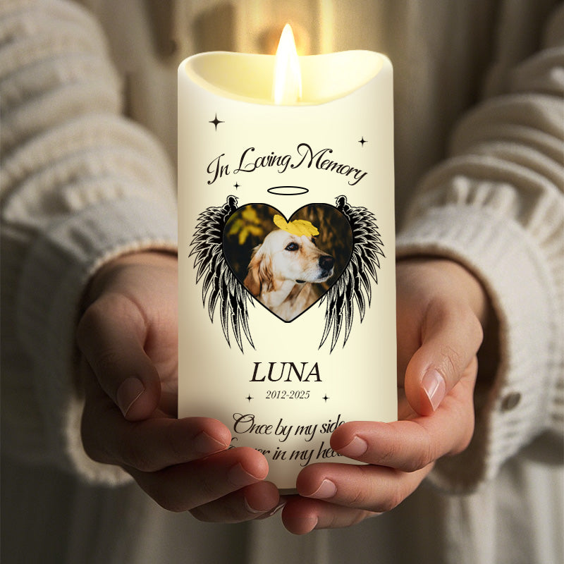 Custom Photo In Loving Memory -Memorial Personalized Custom LED Candle - Sympathy Gift For Pet Owners, Pet Lovers