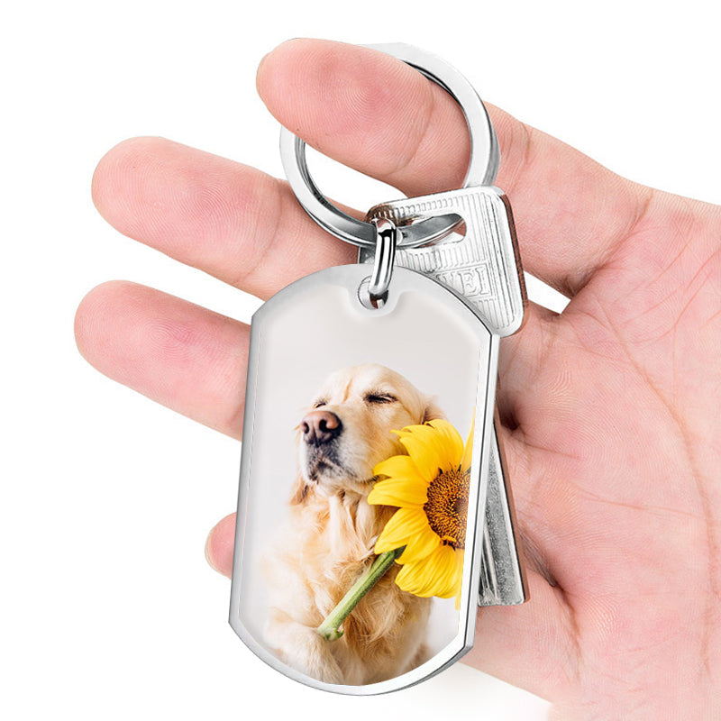 Custom Photo Thanks for being the Best Dog Mom EVER!-Memorial Personalized Custom Keychain - Sympathy Gift For Pet Owners, Pet Lovers