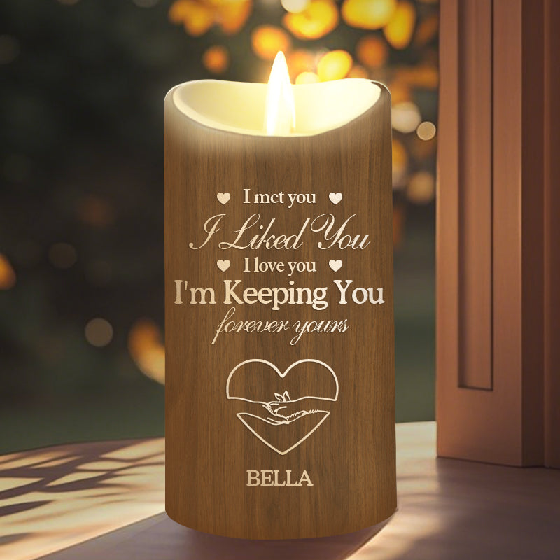 Custom Photo I Met You I Liked You I Love You -Memorial Personalized Custom LED Candle - Sympathy Gift For Pet Owners, Pet Lovers