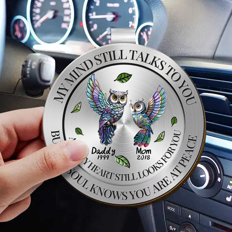 Memorial My Mind Still Talks To You - Personalized Custom Shaped Car Visor Clip