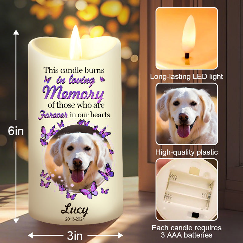 Custom Photo This Candle Burns In Loving Memory -Memorial Personalized Custom LED Candle - Sympathy Gift For Pet Owners, Pet Lovers