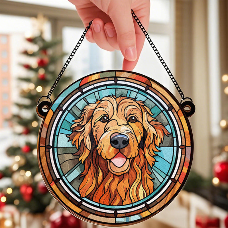 Custom A Glowing Memory - Memorial Personalized Custom Stained Glass Window Hanging Suncatcher - Sympathy Gift For Pet Owners, Pet Lovers