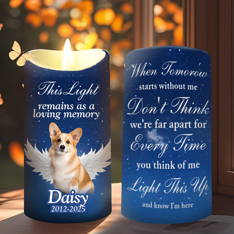 Custom Photo This Light Remains As A Loving Memory-Memorial Personalized Custom LED Candle - Sympathy Gift For Pet Owners, Pet Lovers