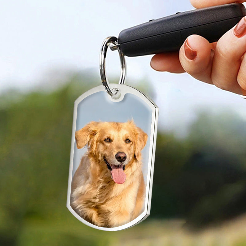 Custom Photo Time And Space Is A Circle-Memorial Personalized Custom Keychain - Sympathy Gift For Pet Owners, Pet Lovers