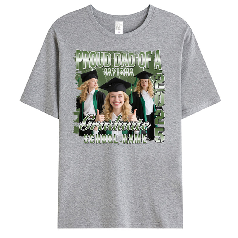 Custom Photo Graduation T-Shirt – Proud Dad, Mom, Sibling Personalized Keepsake for Graduates & Families