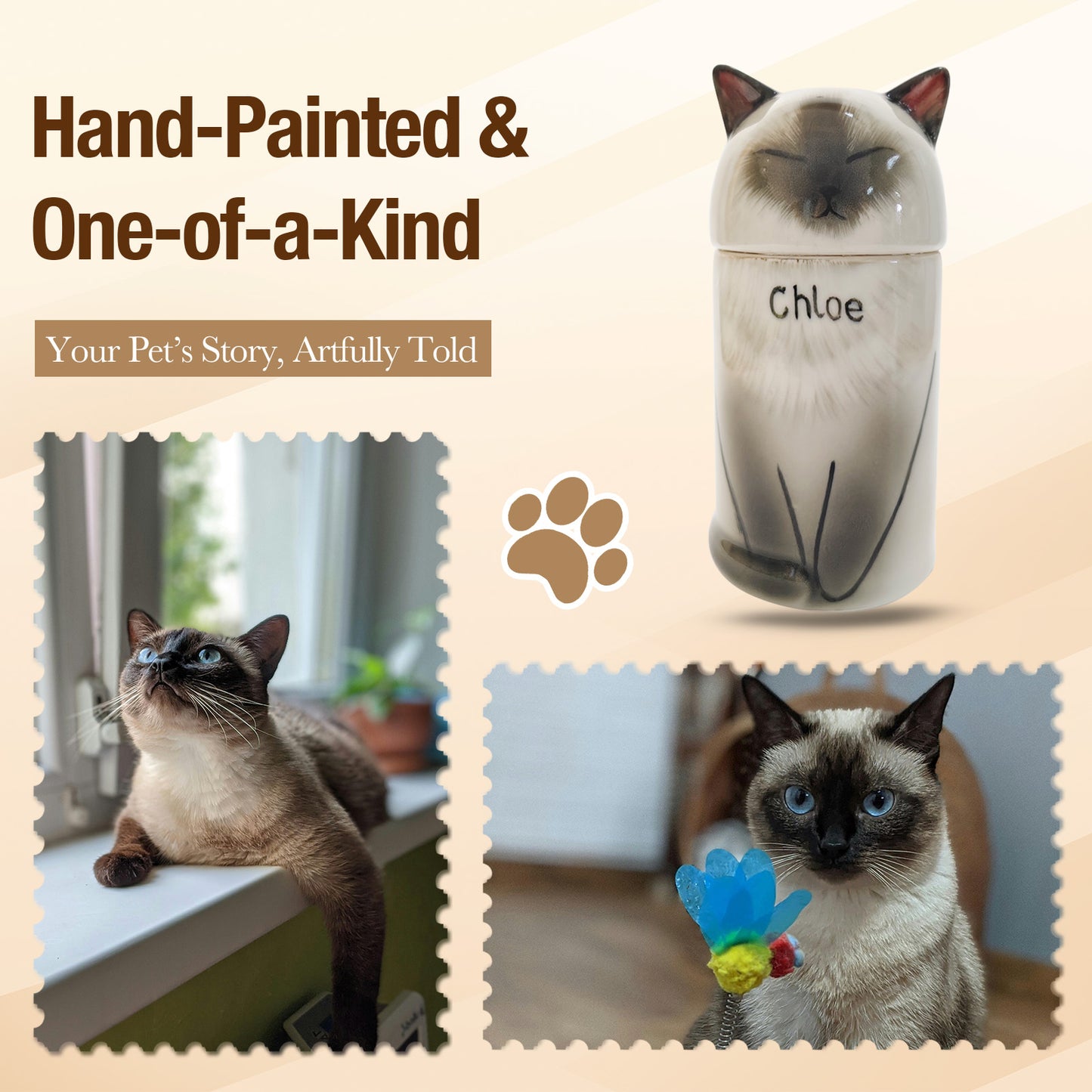 Custom Ceramic Pet Memorial Urn - A Stunning Tribute to Your Furry Loved One-Sympathy Gift For Pet Owners, Pet Lovers