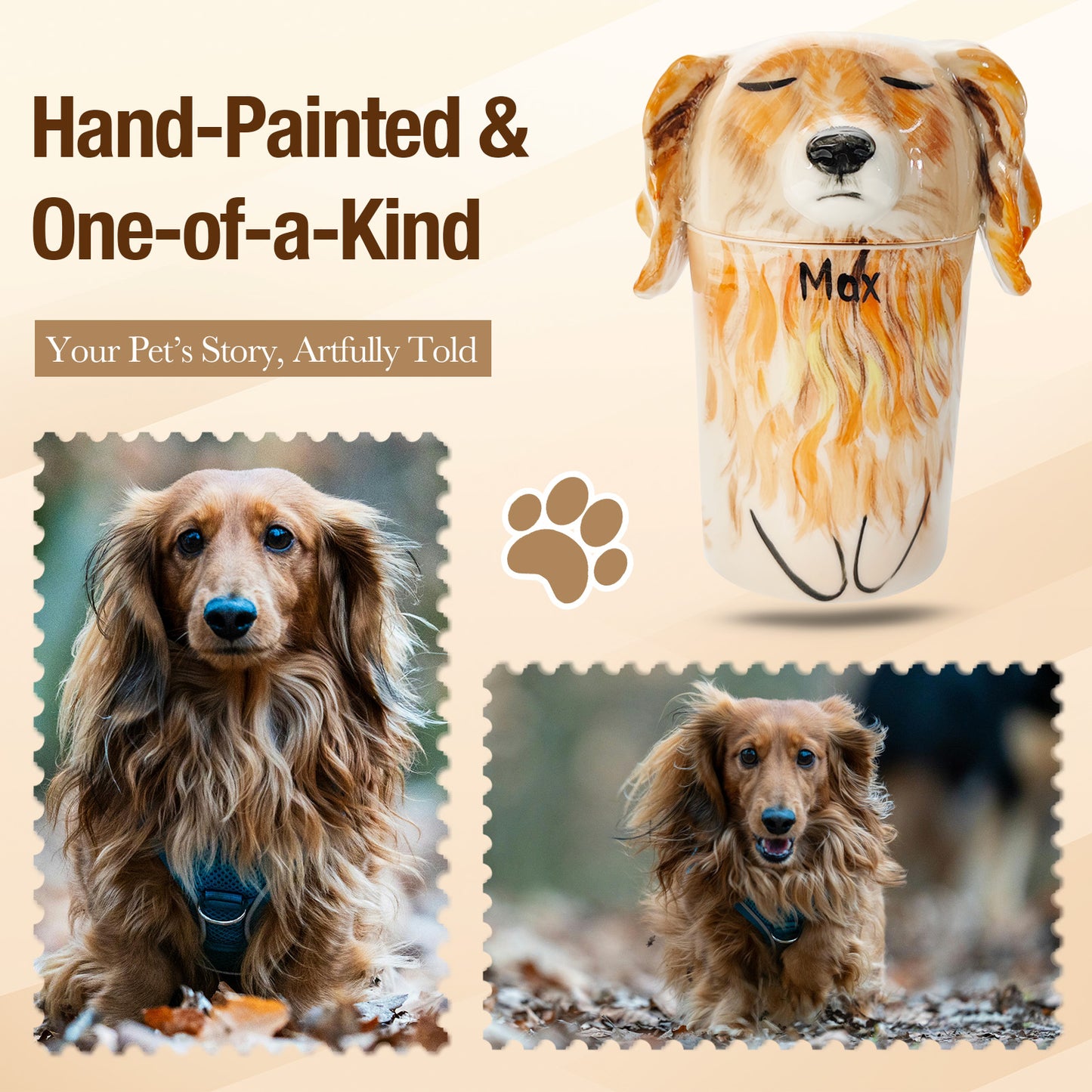 Custom Handcrafted Ceramic Pet Urn - A Heartfelt Memorial for Your Furry Friend-Sympathy Gift For Pet Owners, Pet Lovers