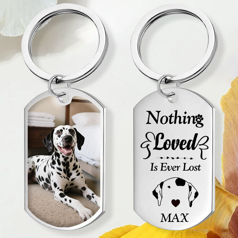 Custom Photo Once By My Side-Personalized Keychain-Memorial Personalized Custom Keychain - Sympathy Gift For Pet Owners, Pet Lovers