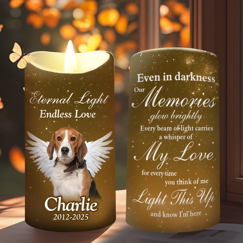 Custom Photo Eternal Light Endless Love-Memorial Personalized Custom LED Candle - Sympathy Gift For Pet Owners, Pet Lovers