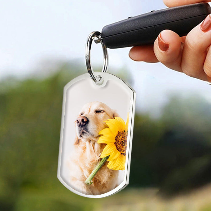 Custom Photo Thanks for being the Best Dog Mom EVER!-Memorial Personalized Custom Keychain - Sympathy Gift For Pet Owners, Pet Lovers