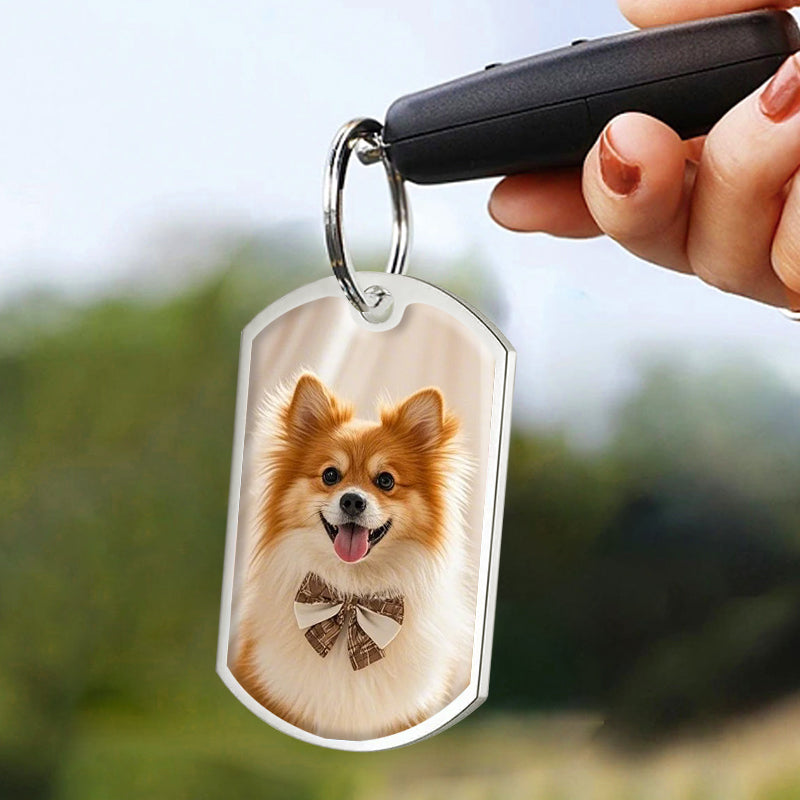 Custom Photo From Now On You Live In My Heart-Memorial Personalized Custom Keychain - Sympathy Gift For Pet Owners, Pet Lovers