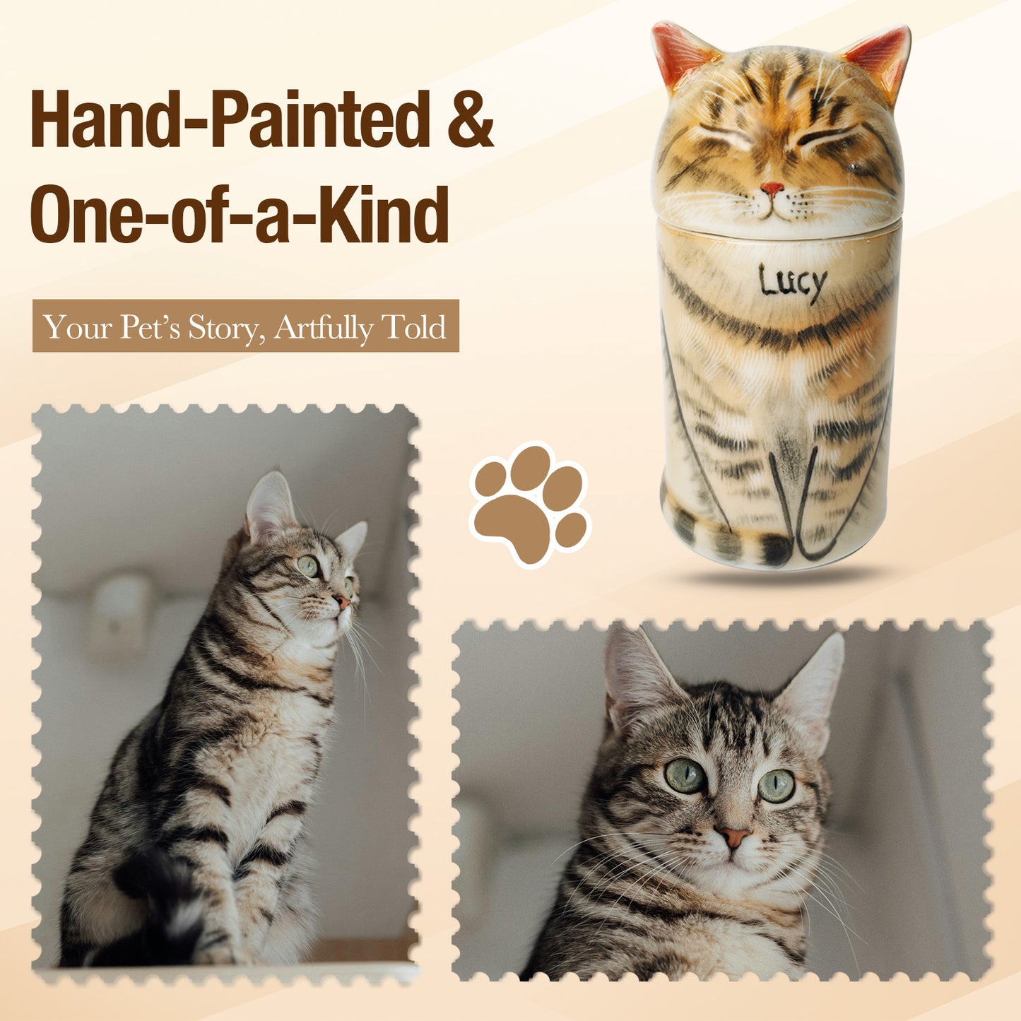 Custom Hand-Painted Ceramic Pet Urn - A Beautiful Resting Place for Your Companion-Sympathy Gift For Pet Owners, Pet Lovers