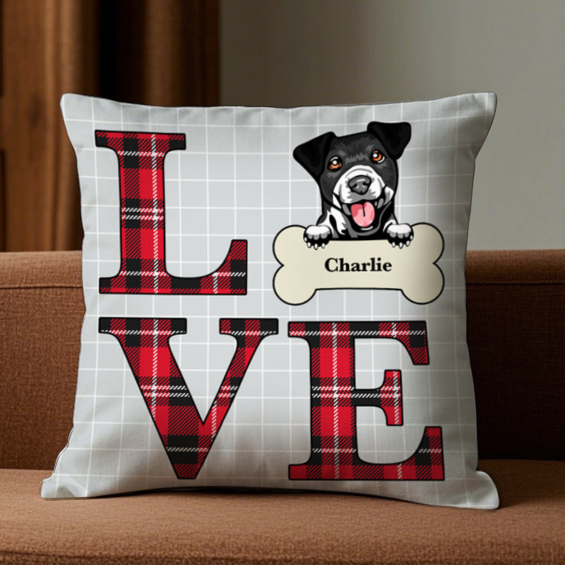 Love Dog – Personalized Clipart or Photo Pillow, Gift for Pet Lovers & Dog Lovers