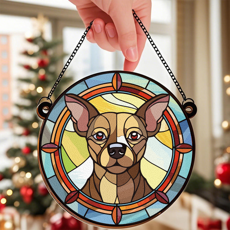 Custom My Furry Best Friend - Memorial Personalized Custom Stained Glass Window Hanging Suncatcher - Sympathy Gift For Pet Owners, Pet Lovers