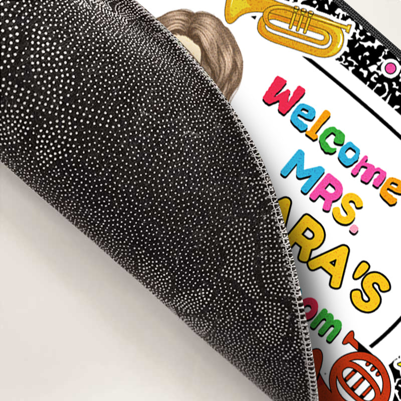 Custom Music Room Doormat – Personalized Name & Character Welcome Mat, Gift for Music Teachers or Music Rooms