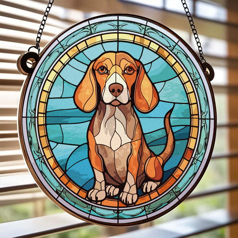 Custom Together, Always - Memorial Personalized Custom Stained Glass Window Hanging Suncatcher - Sympathy Gift For Pet Owners, Pet Lovers
