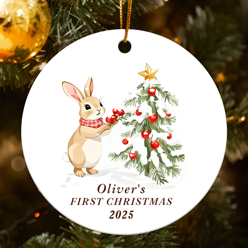 Our First Christmas Together 2025 – Personalized Ceramic Ornament with Custom Holiday Design, Name & Year – Family Keepsake Gift
