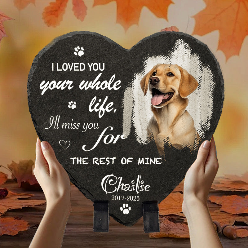 Custom Photo I Loved You Your Whole Life - Pet Memorial Heart-shaped Stone Custom - Sympathy Gift For Pet Owners, Pet Lovers