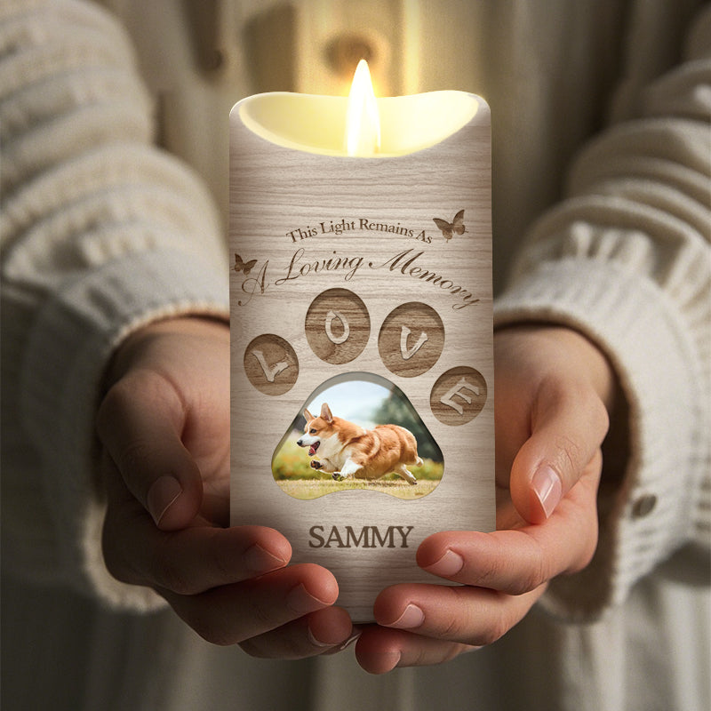 Custom Photo This Light Remains As A Loving Memory-Memorial Personalized Custom LED Candle - Sympathy Gift For Pet Owners, Pet Lovers