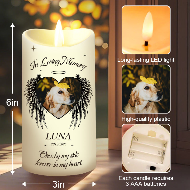 Custom Photo In Loving Memory -Memorial Personalized Custom LED Candle - Sympathy Gift For Pet Owners, Pet Lovers