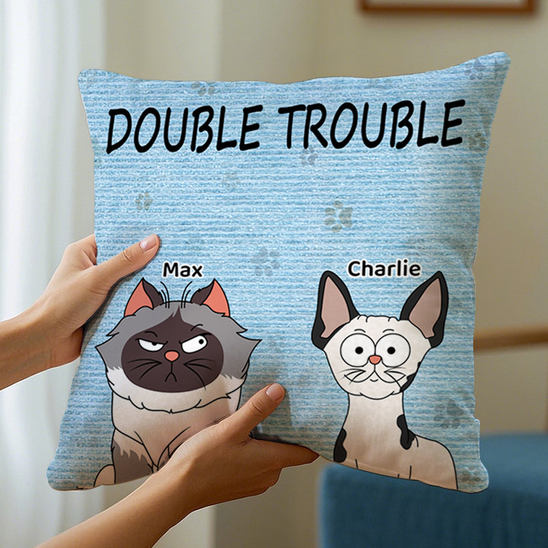 Custom Trouble Maker Cat Version - Personalized Custom Pillow - Home Decor, Birthday, Funny, Housewarming Gift For Pet Lovers, Cat Lovers