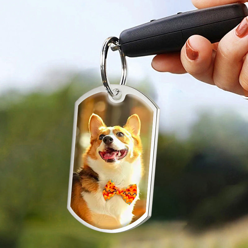 Custom Photo The moment your heart stopped-Memorial Personalized Custom Keychain - Sympathy Gift For Pet Owners, Pet Lovers