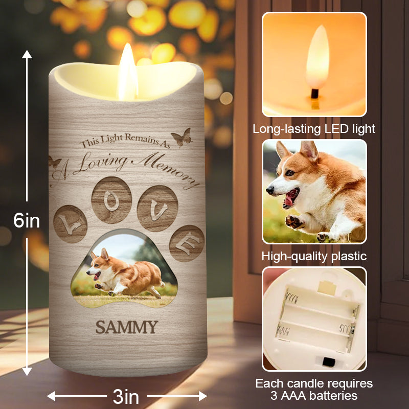 Custom Photo This Light Remains As A Loving Memory-Memorial Personalized Custom LED Candle - Sympathy Gift For Pet Owners, Pet Lovers