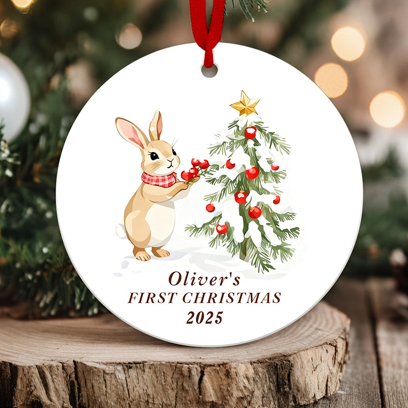 Our First Christmas Together 2025 – Personalized Ceramic Ornament with Custom Holiday Design, Name & Year – Family Keepsake Gift