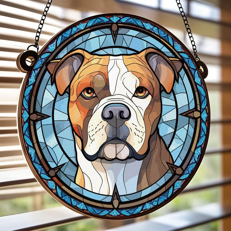 Custom A Touch Of Sunlight And Love- Memorial Personalized Custom Stained Glass Window Hanging Suncatcher - Sympathy Gift For Pet Owners, Pet Lovers