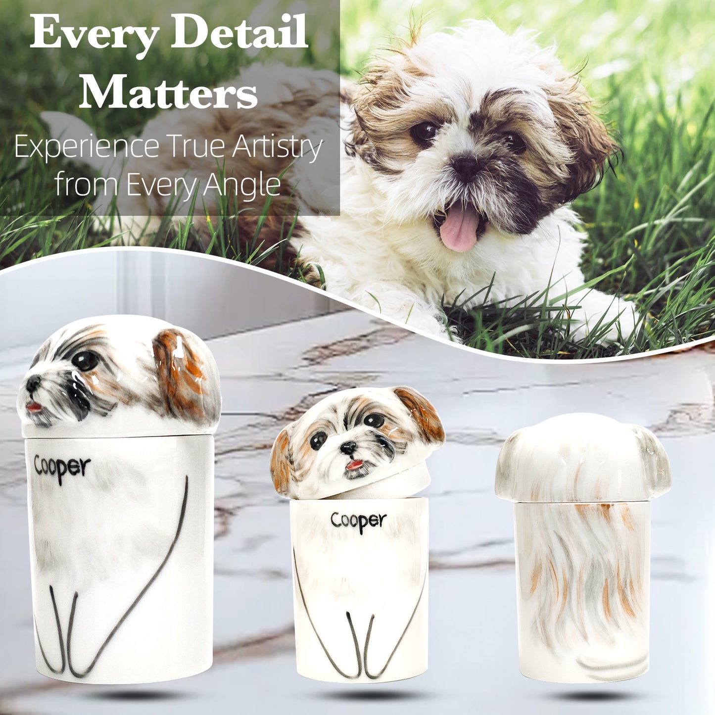 Custom Personalized Hand-Painted Ceramic Pet Urn - A Loving Tribute to Your Cherished Companion-Sympathy Gift For Pet Owners, Pet Lovers