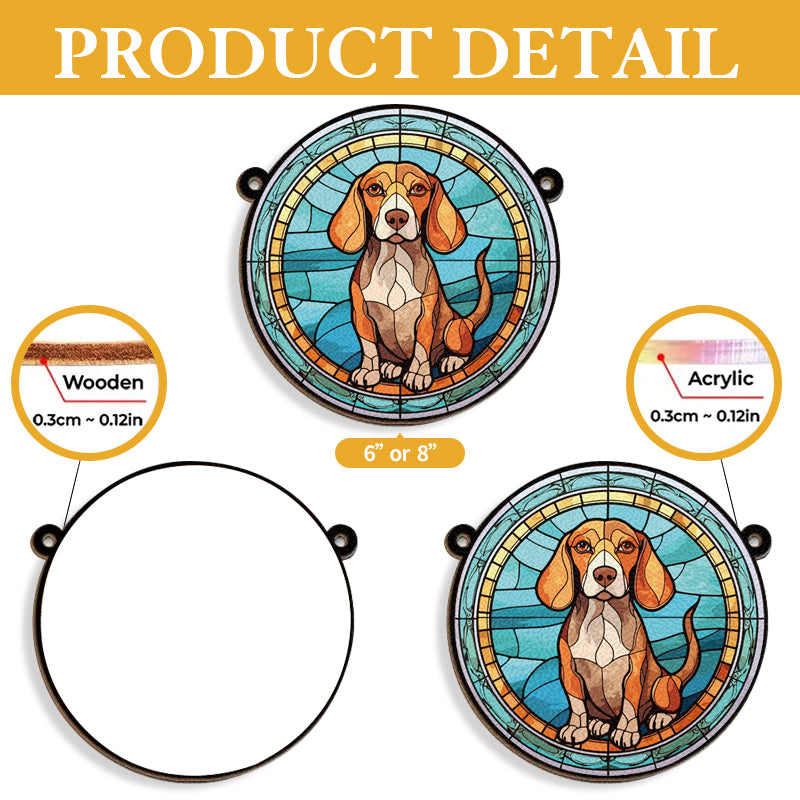 Custom Together, Always - Memorial Personalized Custom Stained Glass Window Hanging Suncatcher - Sympathy Gift For Pet Owners, Pet Lovers