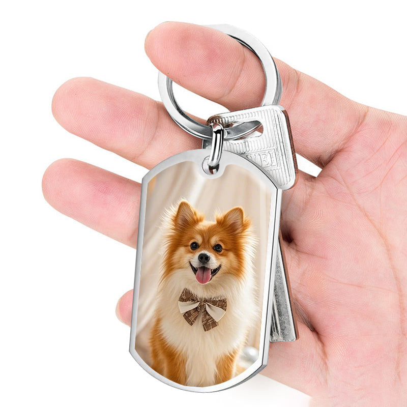 Custom Photo From Now On You Live In My Heart-Memorial Personalized Custom Keychain - Sympathy Gift For Pet Owners, Pet Lovers