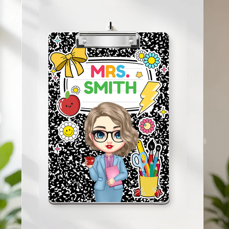 Custom Teacher Clipboard – Personalized Acrylic Clipboard with Name, Teacher Appreciation Gift for Classroom or Back to School