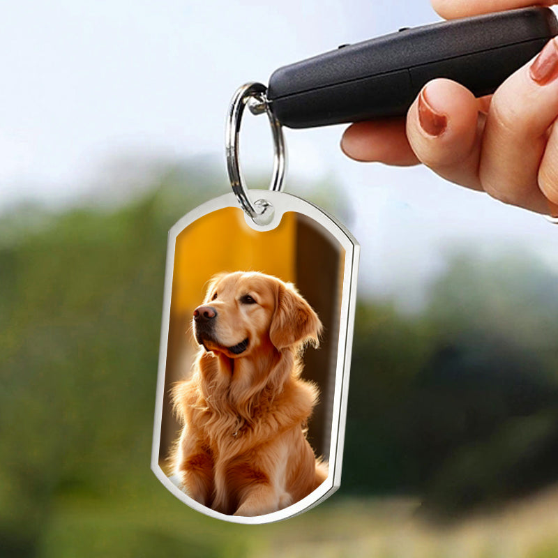 Custom Photo Don't Cry For Me Mom!-Personalized Keychain-Memorial Personalized Custom Keychain - Sympathy Gift For Pet Owners, Pet Lovers