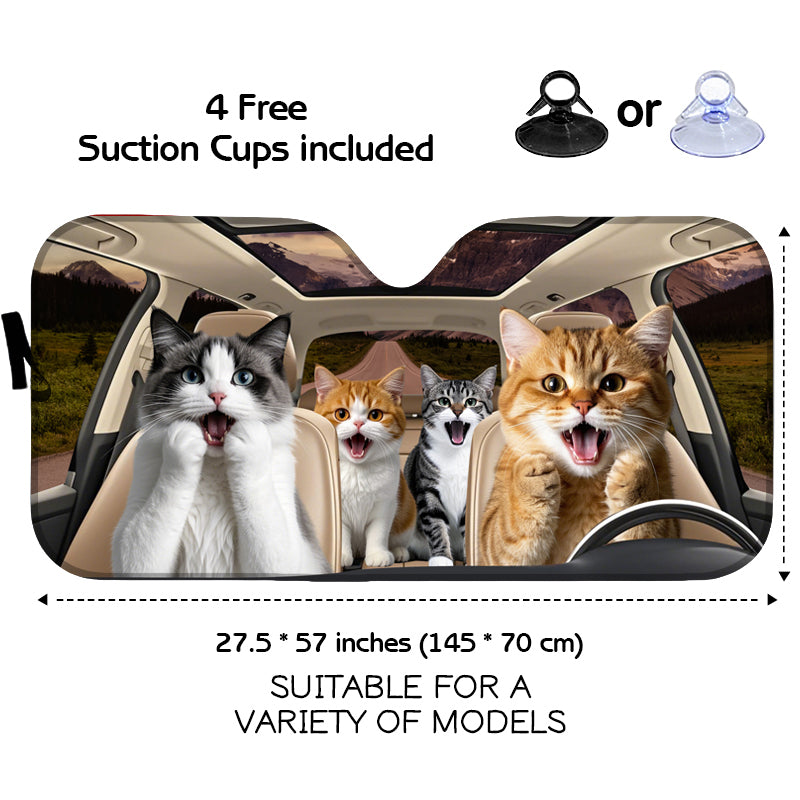 Custom Photo Have Fun Together - Pet Personalized Custom Auto Windshield Sunshade, Car Window Protector - Gift For Pet Owners, Pet Lovers