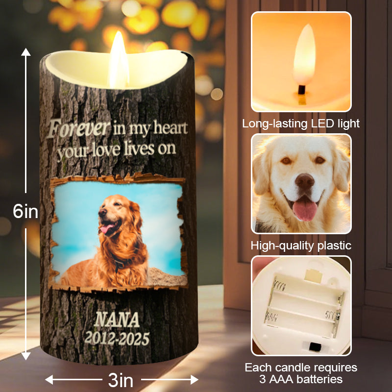 Custom Photo Forever In My Heart-Memorial Personalized Custom LED Candle - Sympathy Gift For Pet Owners, Pet Lovers