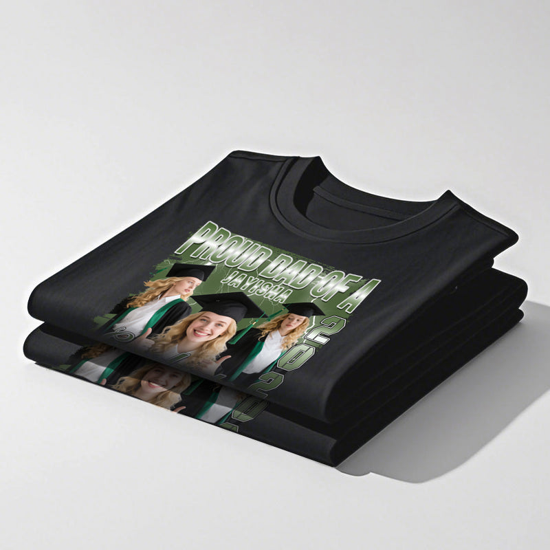 Custom Photo Graduation T-Shirt – Proud Dad, Mom, Sibling Personalized Keepsake for Graduates & Families