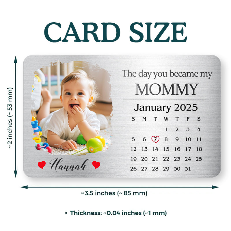 The Day You Became My Daddy/Mommy – Personalized Baby Photo Wallet Card – Gift for New Dads & Moms