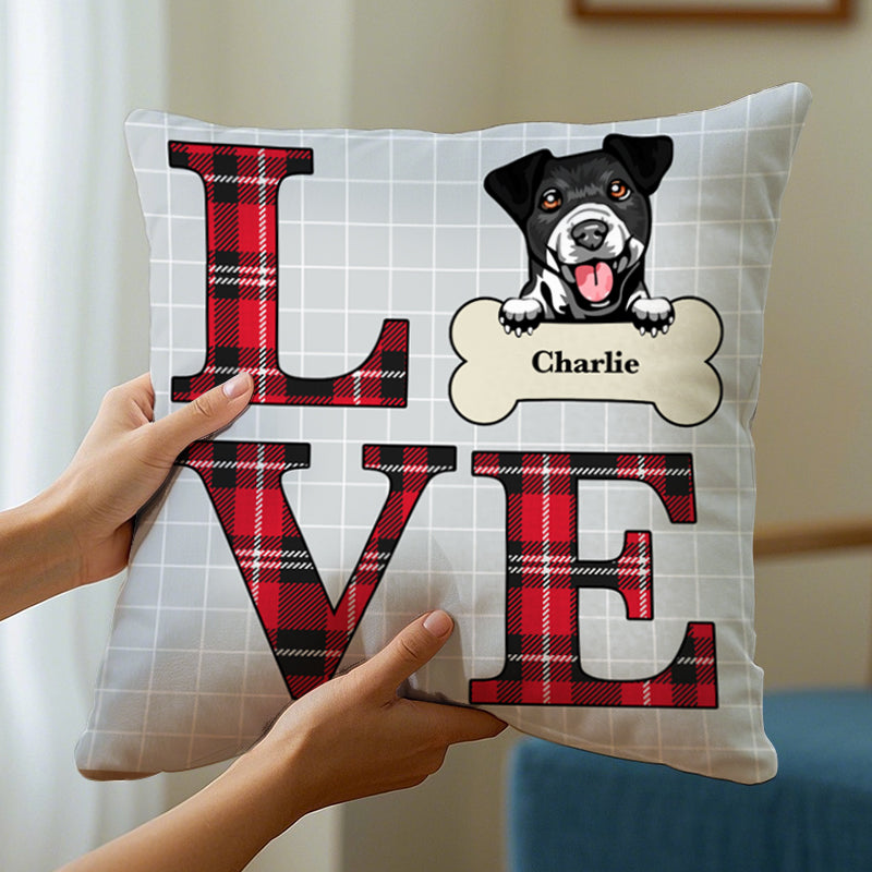 Love Dog – Personalized Clipart or Photo Pillow, Gift for Pet Lovers & Dog Lovers