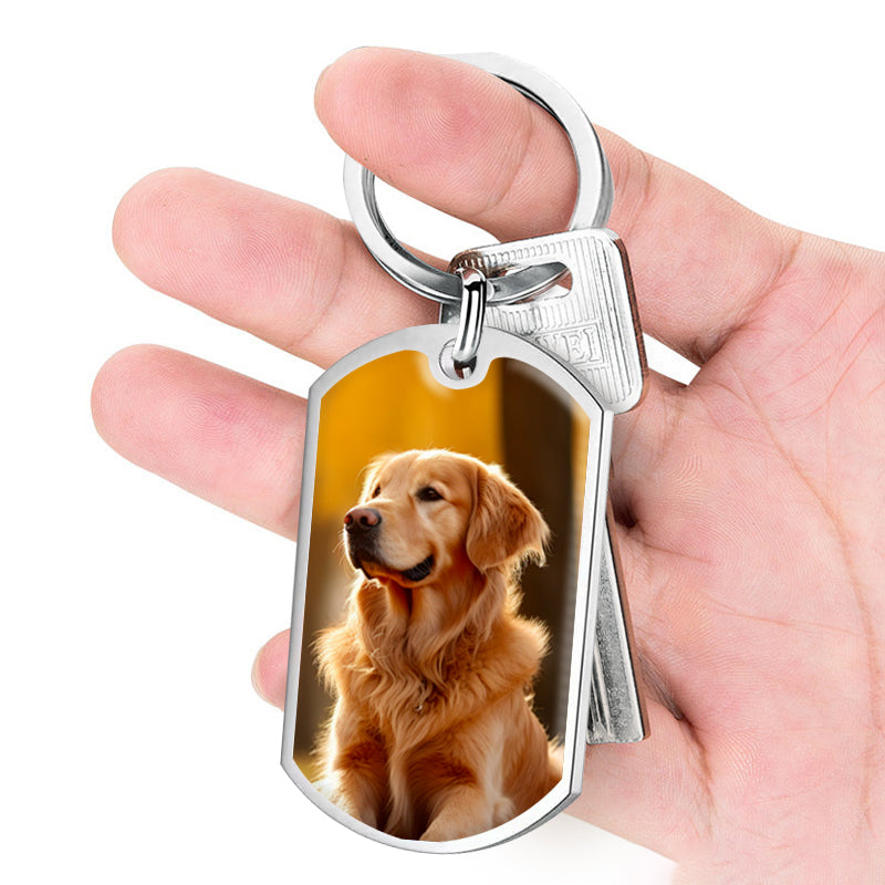 Custom Photo Don't Cry For Me Mom/Dad!-Personalized Keychain-Memorial Personalized Custom Keychain - Sympathy Gift For Pet Owners, Pet Lovers