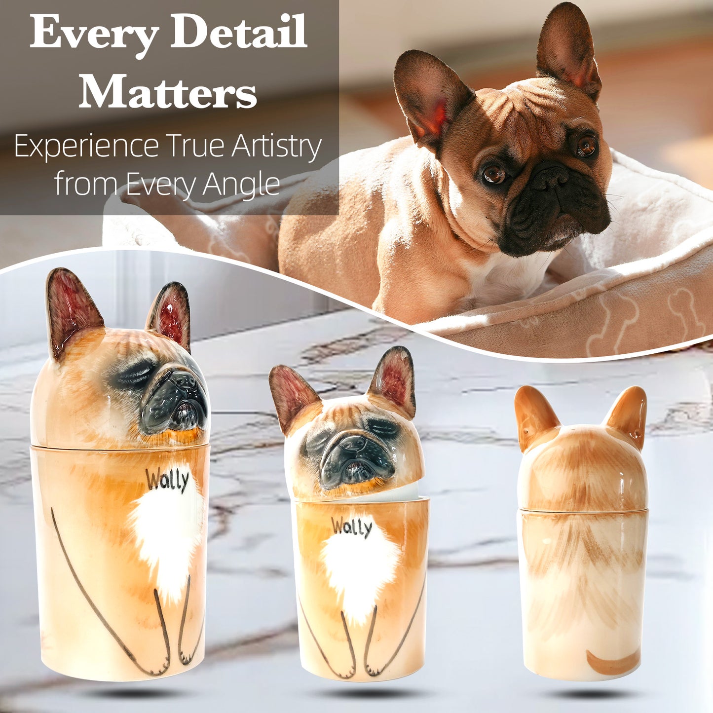 Custom Ceramic Pet Urn with Hand-Painted Details - Honor Your Beloved Pet-Sympathy Gift For Pet Owners, Pet Lovers