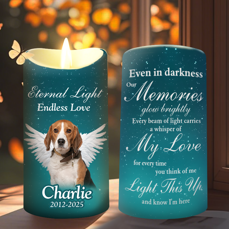 Custom Photo Eternal Light Endless Love-Memorial Personalized Custom LED Candle - Sympathy Gift For Pet Owners, Pet Lovers