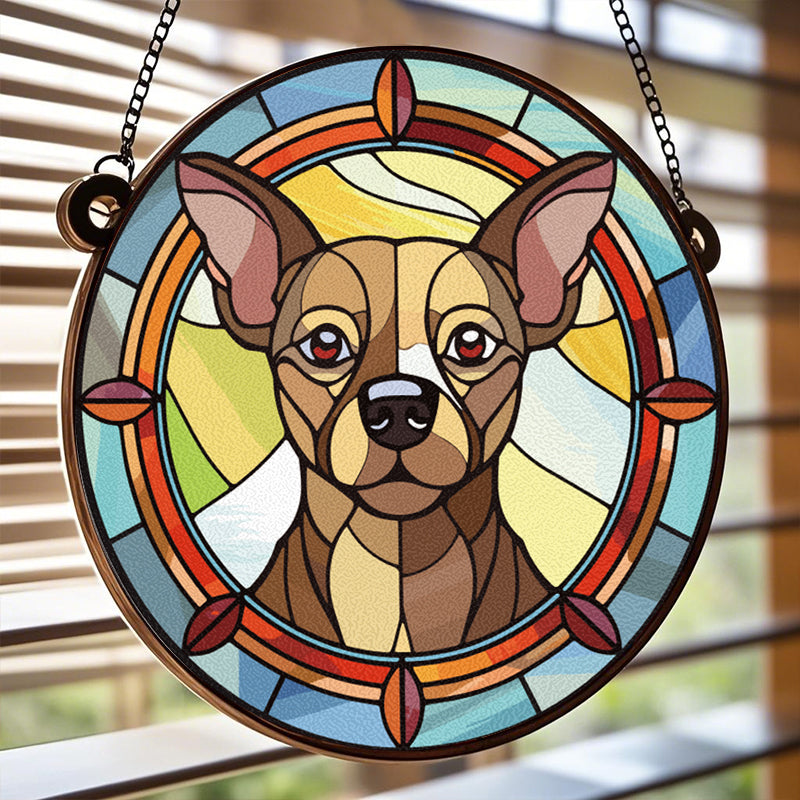 Custom My Furry Best Friend - Memorial Personalized Custom Stained Glass Window Hanging Suncatcher - Sympathy Gift For Pet Owners, Pet Lovers